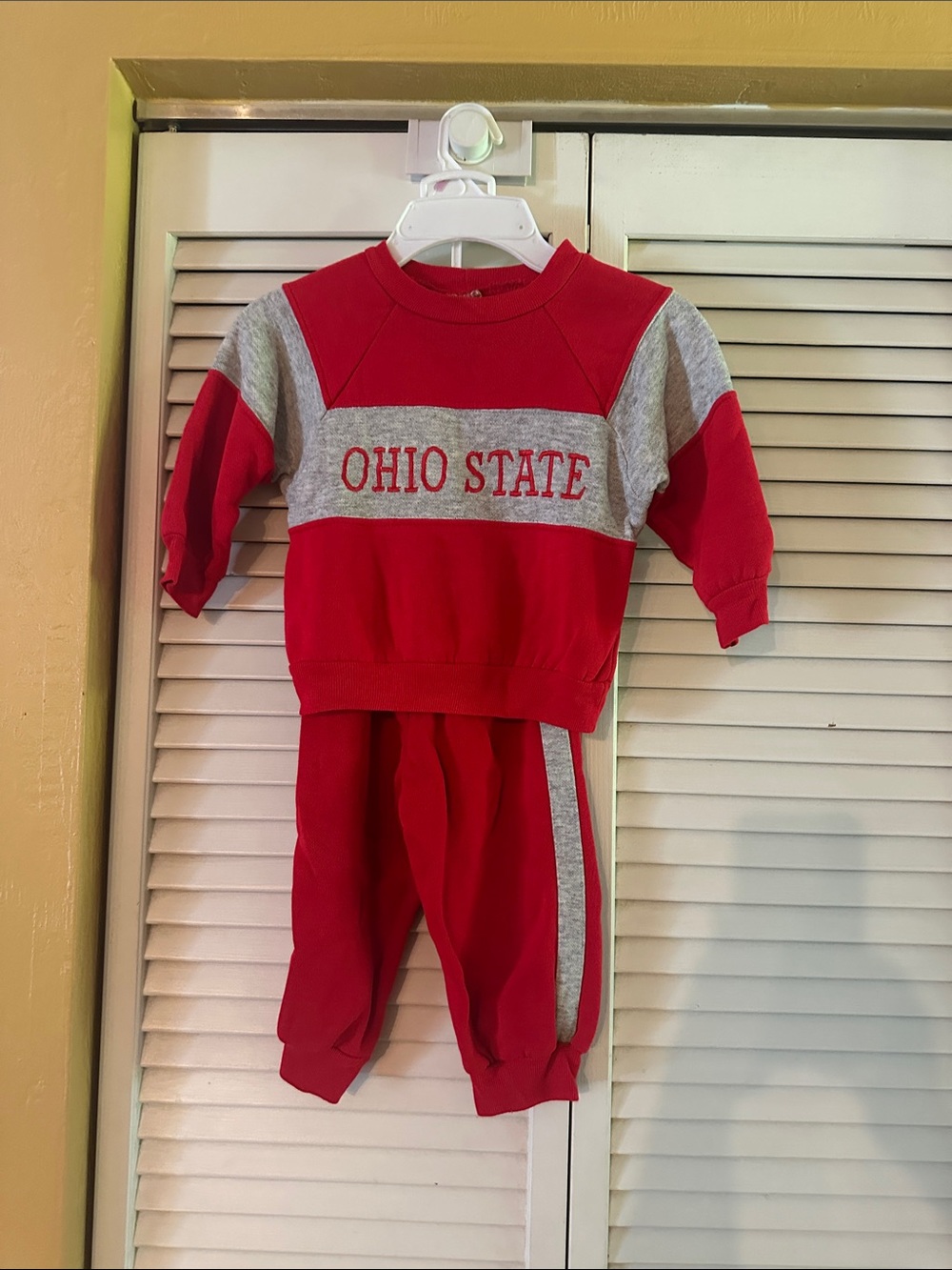 Ohio State Red & Gray Kids Matching Set - Team Sweatshirt and Pants